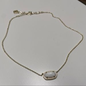 Kendra Scott Elisa White Pearl Necklace (White/Gold)